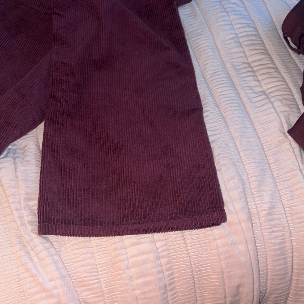 Arizona Jean Company Women's Wide Leg Corduroy Pants in Grape Wine - Picture 5 of 7